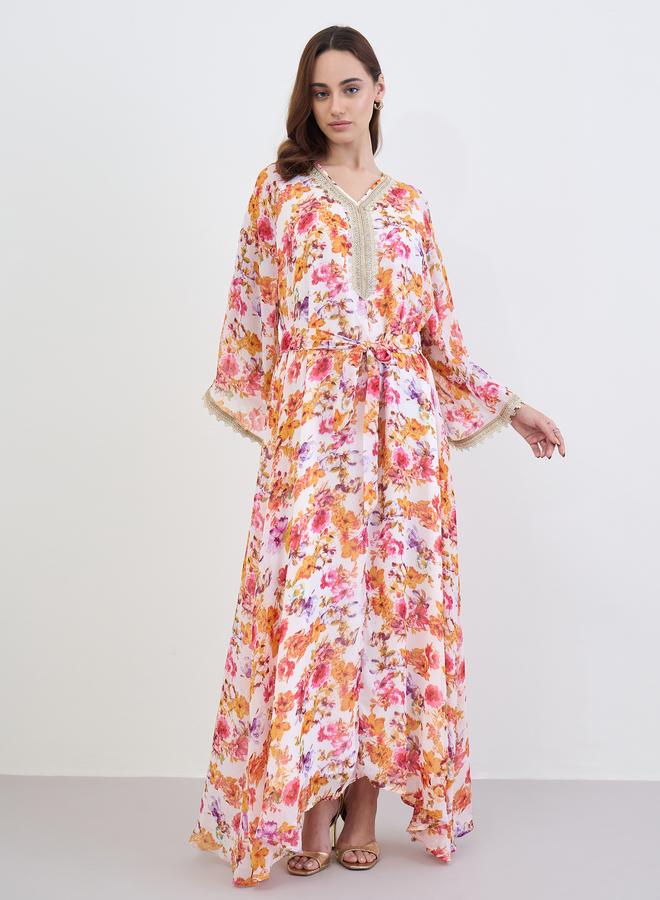 Amirah Women Floral Print A-Line Jalabiya - Image 2